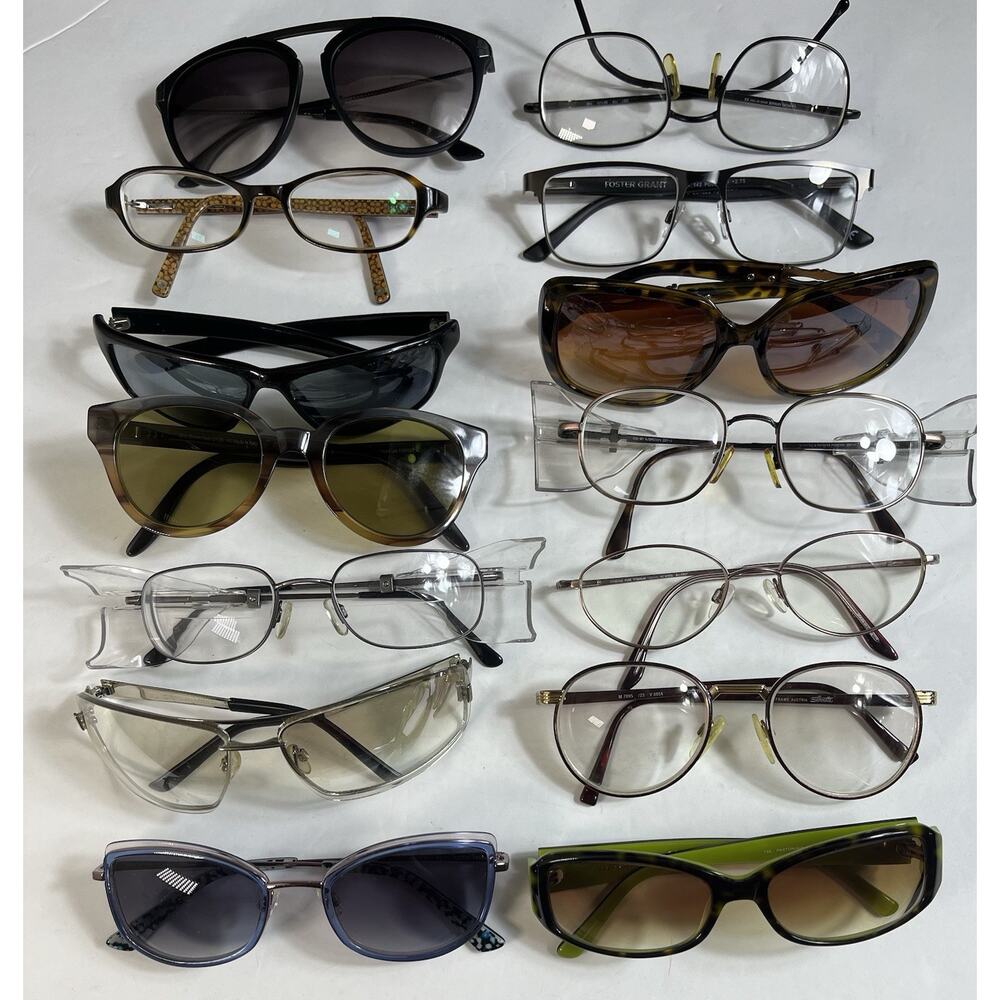 Vintage Lot Of 14 Assorted Styles Eyeglass Frames, Carrera, Couch, Mizrahi,